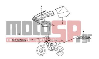 HONDA - XR650R (ED) 2006 - Body Parts - STRIPE (XR650R6) - 87126-MBN-A20ZA - STRIPE, R. RADIATOR SHROUD *TYPE1*