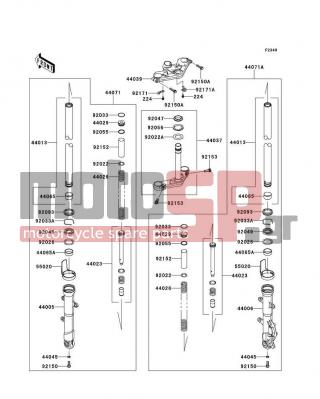 KAWASAKI - NINJA® 300 SE 2014 -  - Front Fork - 44005-0092-18R - PIPE-LEFT FORK OUTER,F.S.BLACK