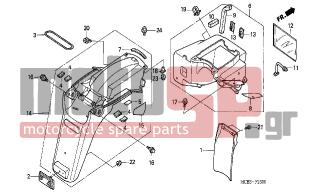 HONDA - XL650V (ED) TransAlp 2005 - Body Parts - REAR FENDER - 50383-GB6-300 - RUBBER, BATTERY