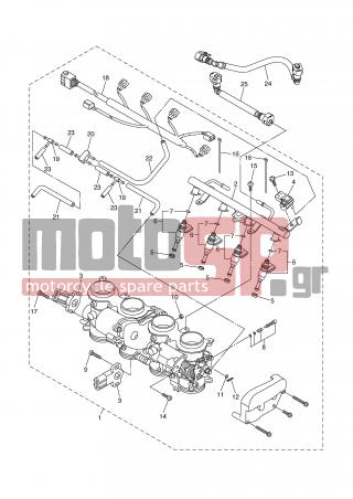 YAMAHA - YZF R6 (GRC) 2006 - Engine/Transmission - INTAKE 2 - 2C0-13160-00-00 - Delivery Pipe Assy 1