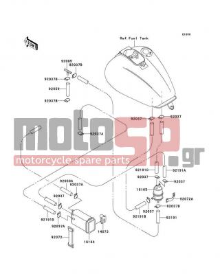 KAWASAKI - VULCAN 1500 CLASSIC 1999 - Body Parts - Fuel Evaporative System(CA) - 14073-1219 - DUCT,CANISTER