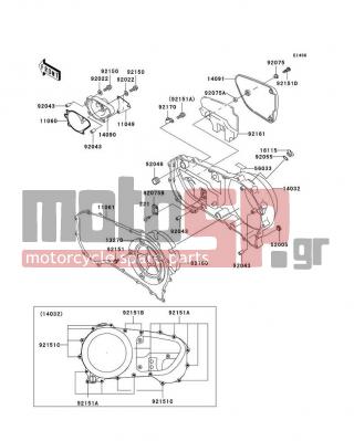 KAWASAKI - VULCAN 1500 DRIFTER 1999 - Engine/Transmission - Right Engine Cover(s) - 14091-1066 - COVER,CLUTCH OUTER