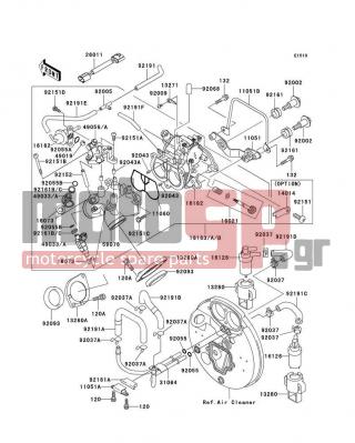 KAWASAKI - VULCAN 1500 DRIFTER 1999 - Engine/Transmission - Throttle - 92152-1206 - COLLAR,DELIVERY PIPE