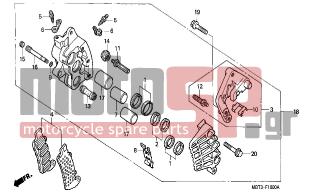 HONDA - XL1000V (ED) Varadero 2000 - Brakes - FRONT BRAKE CALIPER (1) - 45108-MZ2-016 - SPRING, PAD