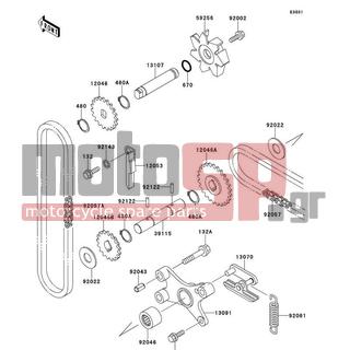 KAWASAKI - VULCAN 1500 NOMAD 1999 - Engine/Transmission - Water Pump - 12046-1097 - SPROCKET,IDLER,17T