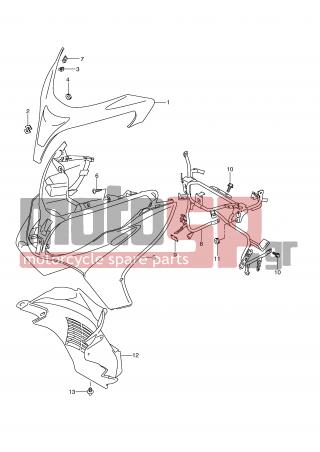 SUZUKI - AN400 (E2) Burgman 2007 - Body Parts - FRONT LEG SHIELD (MODEL L0) - 48111-05H00-YHG - SHIELD, LEG FRONT (GRAY)