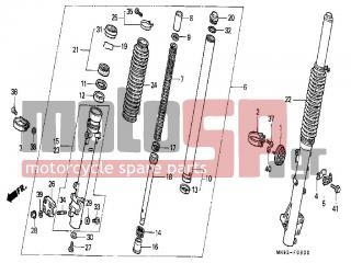 HONDA - NX650 (ED) 1988 - Suspension - FRONT FORK - 44832-MN9-000 - CLAMPER, SPEEDOMETER CABLE