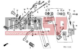 HONDA - NX250 (ED) 1993 - Brakes - BRAKE PEDAL/CHANGE PEDAL - 94201-20120- - PIN, SPLIT, 2.0X12