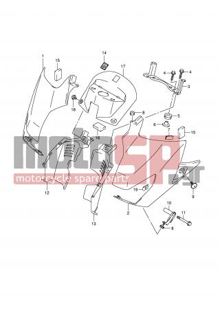 SUZUKI - GSR600A (E2) 2008 - Body Parts - FUEL TANK SIDE COVER (MODEL K6/K7) - 44564-44G00-000 - CUSHION, COVER