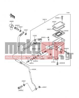 KAWASAKI - ZRX1100 1999 - Κινητήρας/Κιβώτιο Ταχυτήτων - Clutch Master Cylinder - 43059-1968 - HOSE-BRAKE,CLUTCH