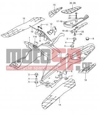 SUZUKI - AN400 (E2) Burgman 2001 - Body Parts - REAR LEG SHIELD (MODEL X) - 48121-14F01-Y0J - SHIELD, LEG REAR (GRAY)