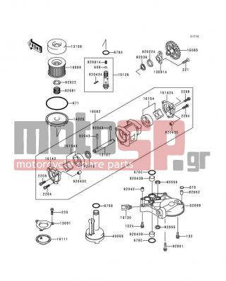 KAWASAKI - CONCOURS 1998 - Engine/Transmission - Oil Pump/Oil Filter - 92026-1230 - SPACER,OIL PUMP