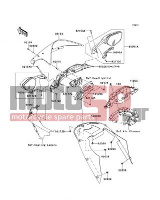 KAWASAKI - NINJA® ZX™-10R 2014 - Body Parts - Cowling - 39154-0051 - WINDSHIELD