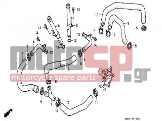 HONDA - XL600V (IT) TransAlp 1990 - Engine/Transmission - WATER PIPE - 19511-MM9-000 - PIPE, OUTLET WATER
