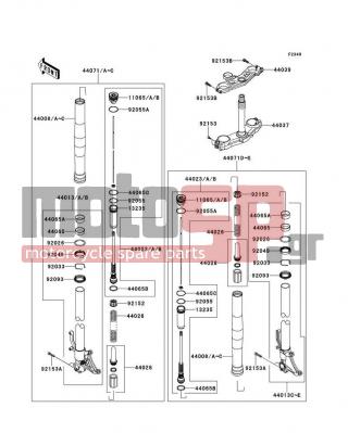 KAWASAKI - NINJA® ZX™-10R 2014 -  - Front Fork - 44071-0699-48L - DAMPER-ASSY,FORK,LH,BLK/GRY/GRY