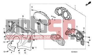 HONDA - FES125 (ED) 2007 - Electrical - SPEEDOMETR (FES1257-A7) (FES1507-A7) - 93903-22420- - SCREW, TAPPING, 3X16