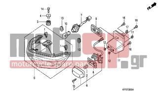 HONDA - CBR125RS (ED) 2006 - Electrical - TAILLIGHT - 92301-060220A - BOLT, RECESSED, 6X22