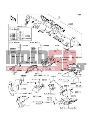 KAWASAKI - NINJA® ZX™-10R ABS 2014 -  - Chassis Electrical Equipment(KDF/KEF) - 92173-0791 - CLAMP