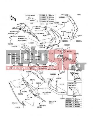 KAWASAKI - NINJA® ZX™-10R ABS 2014 - Body Parts - Cowling Lowers - 39156-0753 - PAD,49X400X0.3