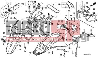 HONDA - XL700VA (ED)-ABS TransAlp 2008 - Body Parts - REAR FENDER - 90683-MBW-003 - CLIP, BODY