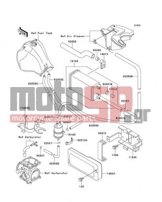 KAWASAKI - KLR650 1998 - Body Parts - Fuel Evaporative System - 14073-1219 - DUCT,CANISTER