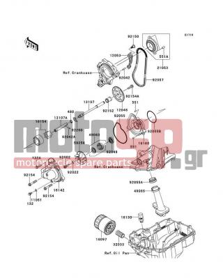 KAWASAKI - NINJA® ZX™-10R ABS 2014 - Κινητήρας/Κιβώτιο Ταχυτήτων - Oil Pump/Oil Filter - 92055-1503 - RING-O,OIL FILTER