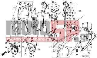 HONDA - VFR1200FB (ED) 2011 - Body Parts - MIDDLE COWL - 64310-MGE-000ZA - COWL SET, R. MIDDLE *NHA14M*