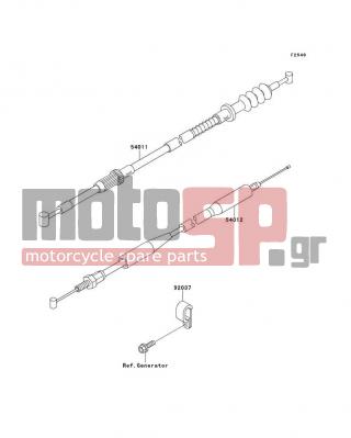 KAWASAKI - KX100 1998 -  - Cables - 54012-1565 - CABLE-THROTTLE