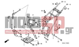 HONDA - XR80R (ED) 2003 - Frame - FRAME BODY - 50136-GN1-760 - COLLAR, L. RR. ENGINE HANGER