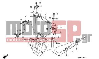 HONDA - VF750C  (ED) 1999 - Engine/Transmission - WATER PUMP 2 - 19507-MB0-000 - PIPE, CONNECTING