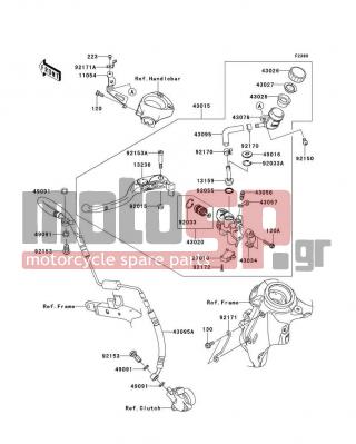 KAWASAKI - NINJA® ZX™-14R ABS 2014 - Κινητήρας/Κιβώτιο Ταχυτήτων - Clutch Master Cylinder - 92170-1091 - CLAMP,HOSE
