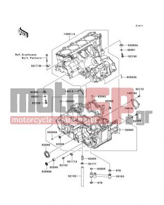 KAWASAKI - NINJA® ZX™-14R ABS 2014 - Κινητήρας/Κιβώτιο Ταχυτήτων - Crankcase - 14014-0023 - PLATE-POSITION