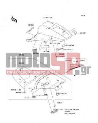 KAWASAKI - NINJA® ZX™-14R ABS 2014 - Body Parts - Seat - 53065-0065-45L - COVER SEAT,F.EBONY