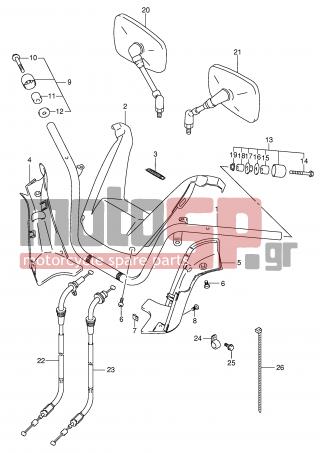 SUZUKI - AN250 (E2) Burgman 2001 - Frame - HANDLEBAR (MODEL K1/K2) - 09407-25401-000 - CLAMP (L:235)