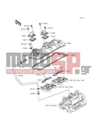 KAWASAKI - NINJA® ZX™-6R 2014 - Engine/Transmission - Cylinder Head Cover - 92192-0423 - TUBE,BREATHER CONNECTION