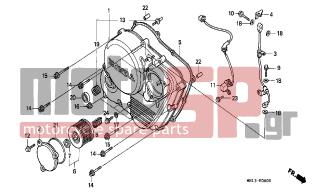 HONDA - XR600R (ED) 1997 - Engine/Transmission - RIGHT CRANKCASE COVER - 91106-KF0-008 - BEARING, NEEDLE, 20X26X12