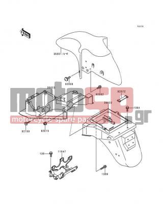 KAWASAKI - NINJA® ZX™-6 1998 - Body Parts - Fenders - 92072-1294 - BAND,TOOL,L=82