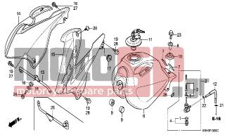 HONDA - XR125L (ED) 2005 - Body Parts - FUEL TANK - 19040-KRH-D20 - JOINT, SHROUD