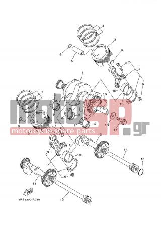 YAMAHA - TDM 900 (GRC) 2002 - Engine/Transmission - CRANKSHAFT PISTON - 5BE-11603-00-00 - Piston Ring Set (std)