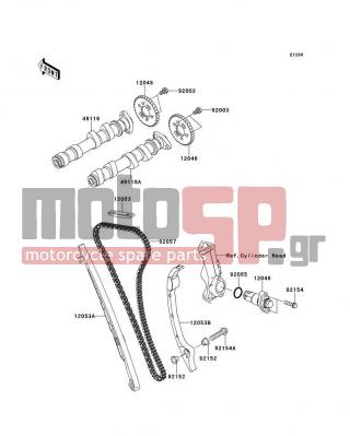 KAWASAKI - VERSYS® 2014 - Engine/Transmission - Camshaft(s)/Tensioner - 12053-0075 - GUIDE-CHAIN,RR