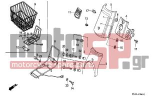 HONDA - C50 (GR) 1988 - Body Parts - TOP COVER/FRONT CARRIER - 64310-GB4-680ZN - COVER, FR. TOP *PB131*