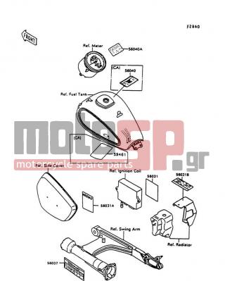 KAWASAKI - VULCAN 1500 1998 - Body Parts - Labels - 56037-1698 - LABEL-SPECIFICATION,TIRE&LOAD