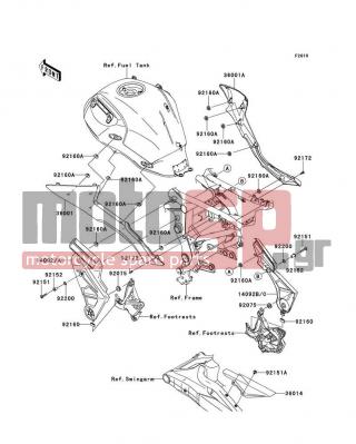 KAWASAKI - VERSYS® 2014 - Body Parts - Side Covers/Chain Cover - 92200-0157 - WASHER,10.4X15.9X0.5