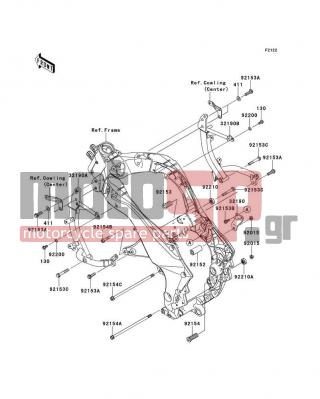 KAWASAKI - VERSYS® 1000 (EUROPEAN) 2014 - Κινητήρας/Κιβώτιο Ταχυτήτων - Engine Mount - 92154-0903 - BOLT,FLANGED,10X54