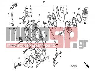 HONDA - CB600FA (ED)  2008 - Engine/Transmission - RIGHT CRANKCASE COVER - 22821-MFG-D00 - RECEIVER, CLUTCH CABLE