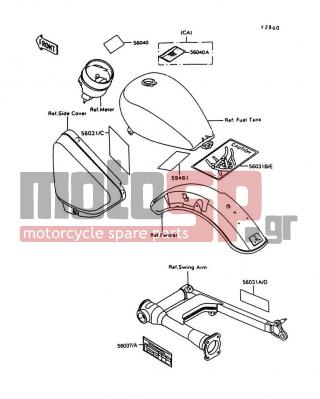KAWASAKI - VULCAN 750 1998 - Body Parts - Labels - 56037-1697 - LABEL-SPECIFICATION,TIRE&LOAD