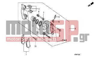 HONDA - SH125 (ED) 2009 - Brakes - REAR BRAKE CALIPER( SH125/ R/150/R) - 43110-KRJ-791 - BRACKET COMP., RR.