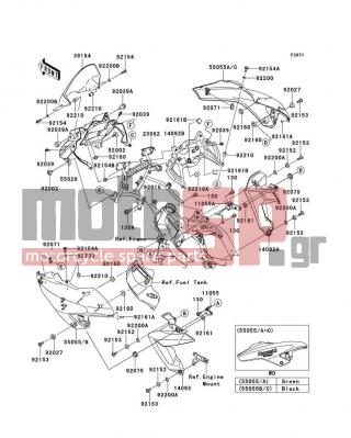 KAWASAKI - VERSYS® ABS 2014 - Body Parts - Cowling - 14092-0075-18T - COVER,RADIATOR,RH,F.S.BLACK
