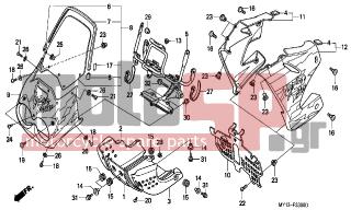 HONDA - XRV750 (ED) Africa Twin 2000 - Body Parts - COWL - 64200-MAY-G20ZB - COWL SET, UPPER (WL) *TYPE12*