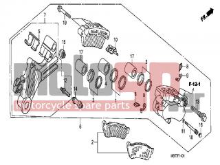 HONDA - XL1000VA (ED)-ABS Varadero 2009 - Brakes - REAR BRAKE CALIPER - 45111-MAJ-G41 - RING, STOPPER